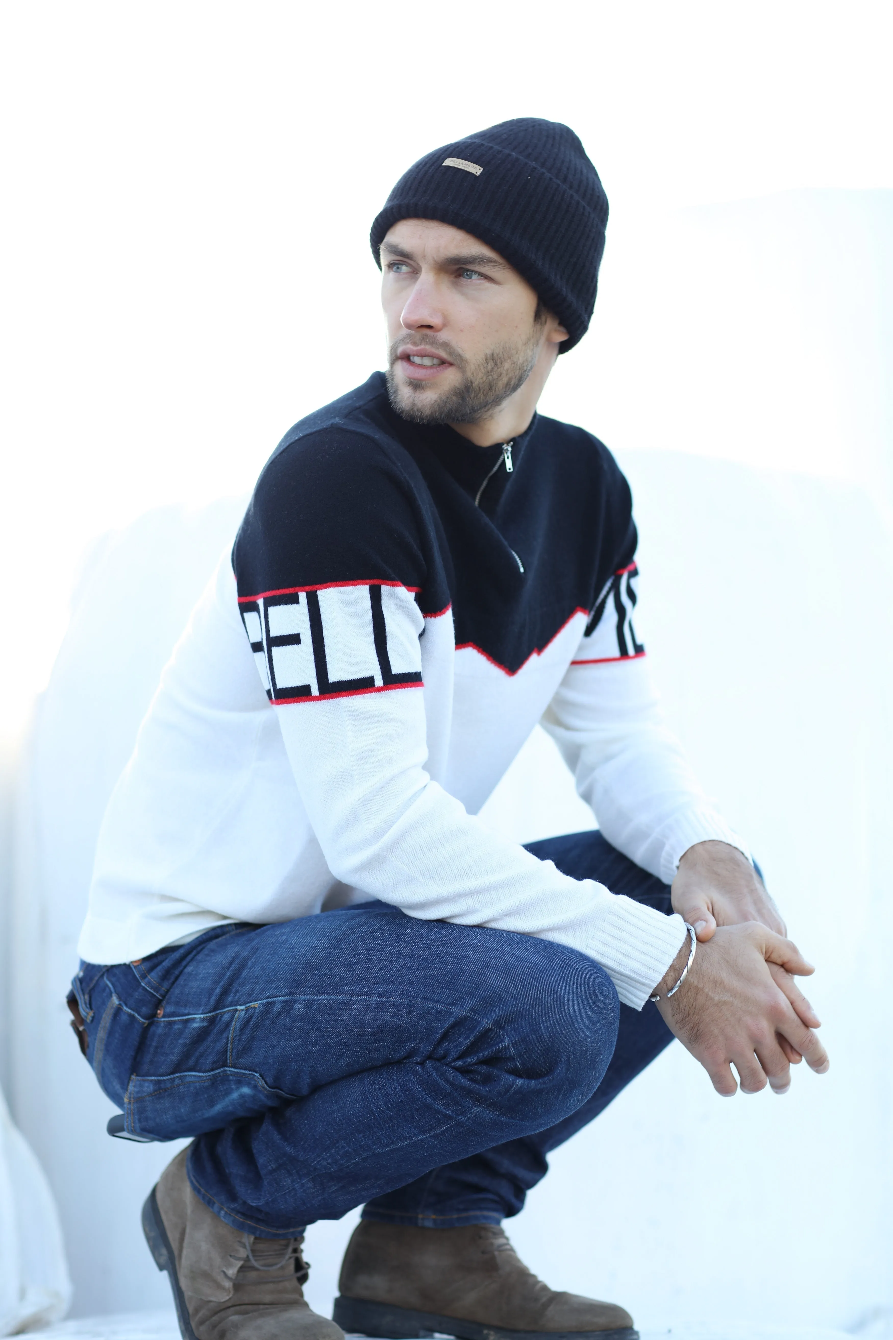 Half-Zipped Cashmere Blend Sweater