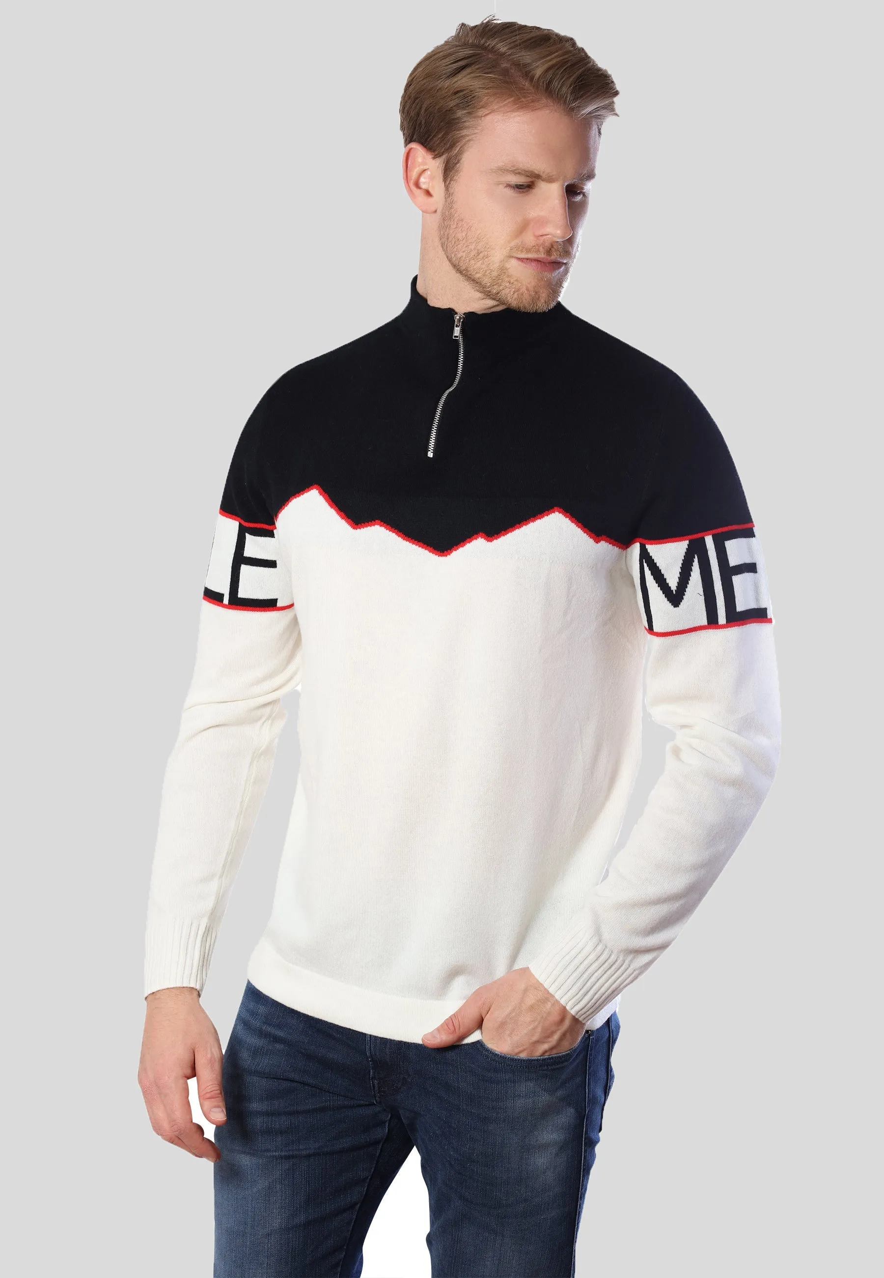 Half-Zipped Cashmere Blend Sweater