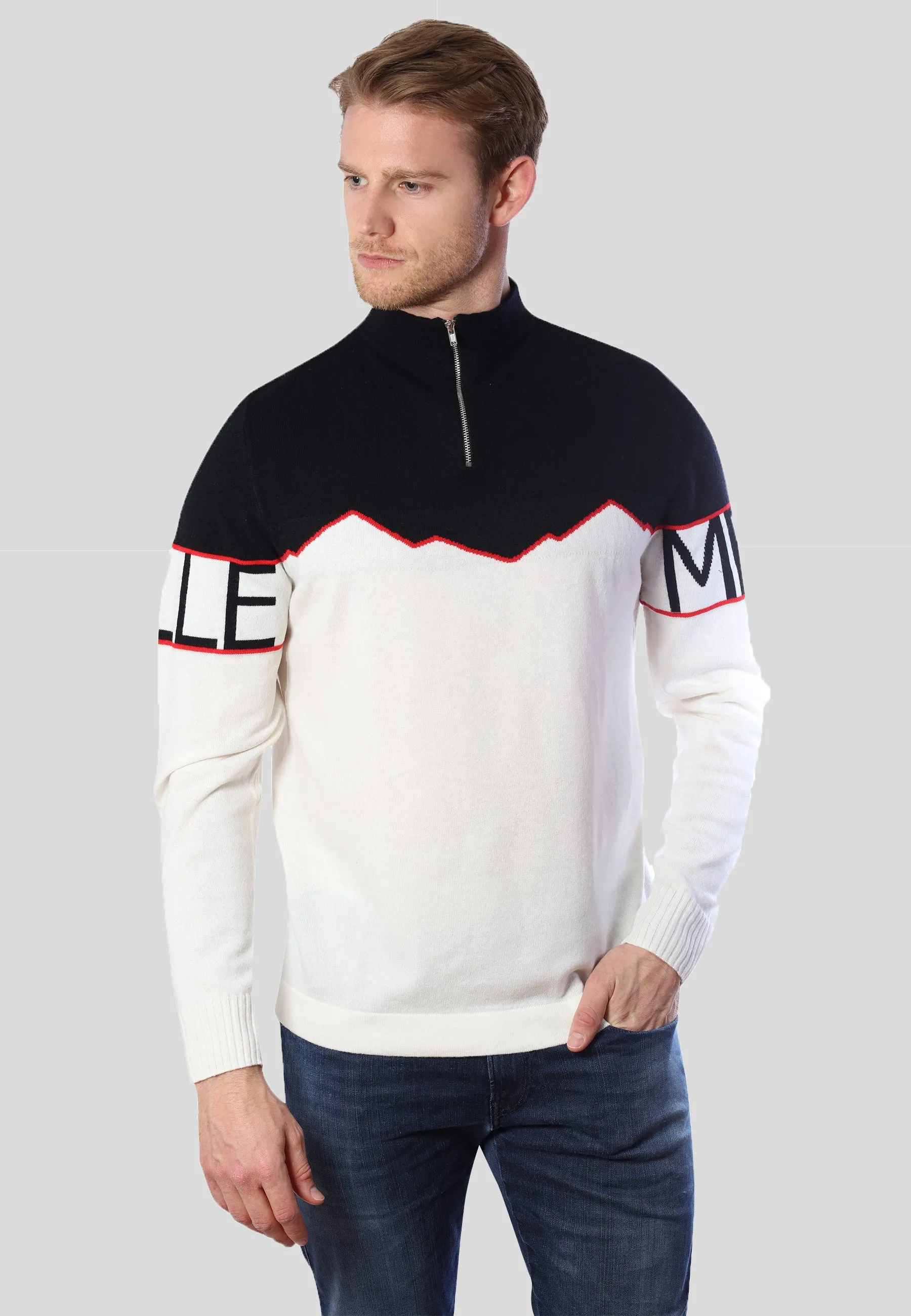 Half-Zipped Cashmere Blend Sweater