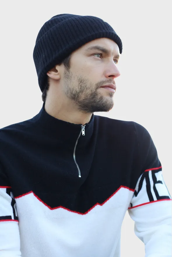 Half-Zipped Cashmere Blend Sweater