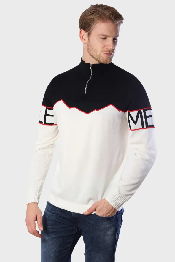 Half-Zipped Cashmere Blend Sweater