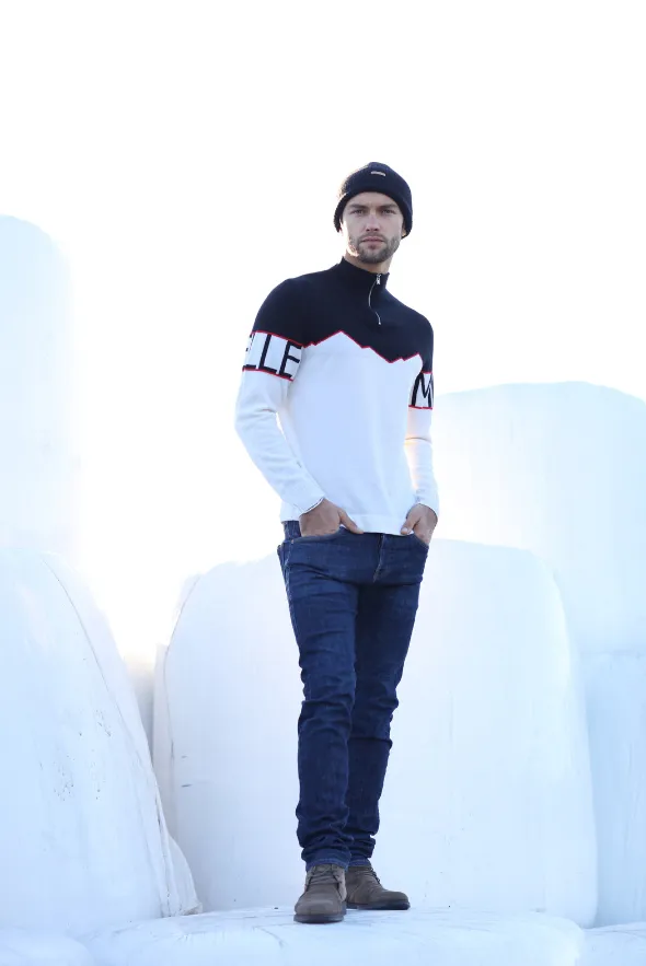 Half-Zipped Cashmere Blend Sweater