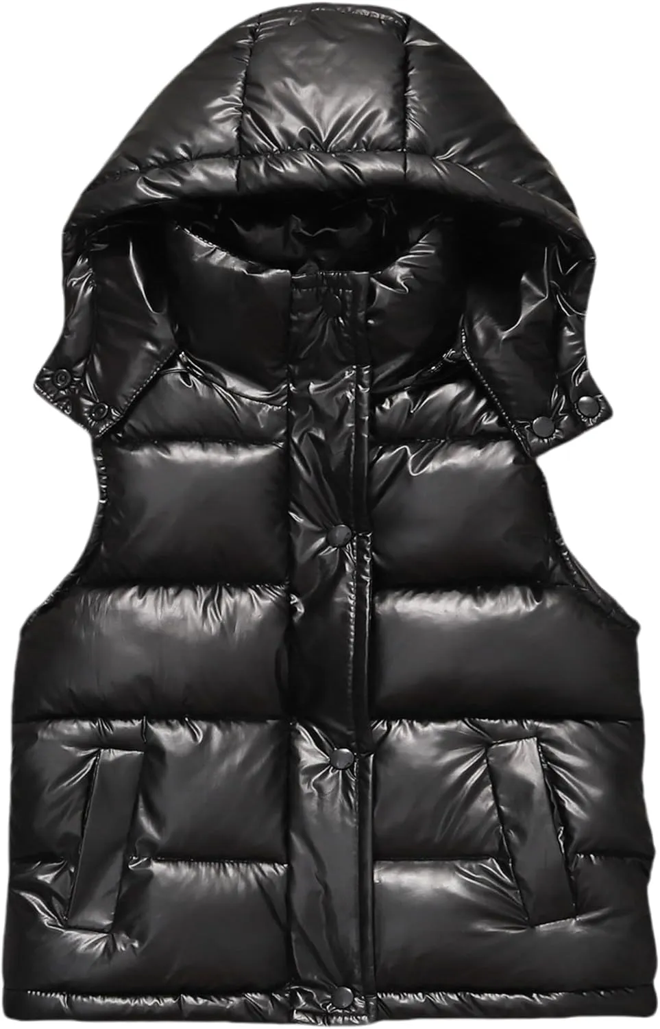 Happy Cherry Boys Girls Puffer Vest Toddler Winter Warm Hooded Sleeveless Jacket Kids Zipper Glossy Waistcoat Outwear 2-12T