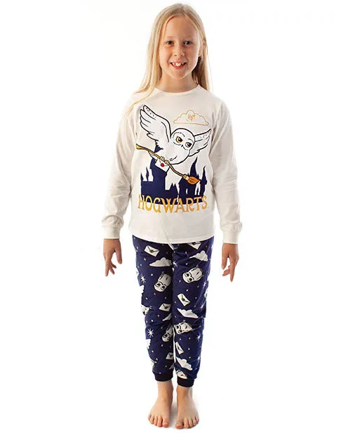 Harry Potter Hedwig Girl's Soft Velour Fleece Pyjamas