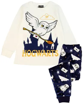 Harry Potter Hedwig Girl's Soft Velour Fleece Pyjamas