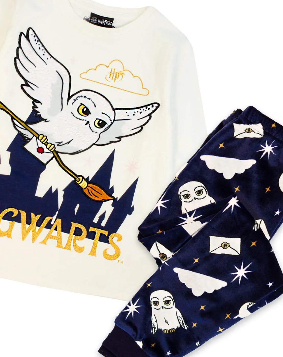 Harry Potter Hedwig Girl's Soft Velour Fleece Pyjamas