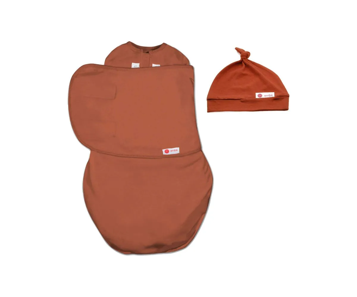 Hat and Starter Swaddle Original Bundle (Rust)