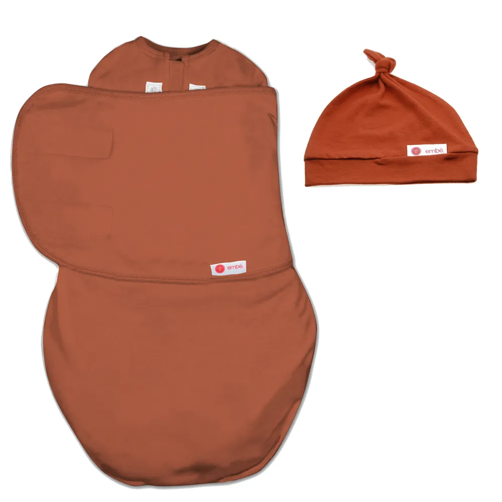 Hat and Starter Swaddle Original Bundle (Rust)