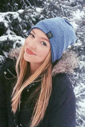 Heather Blue Peek-A-Boo Beanie