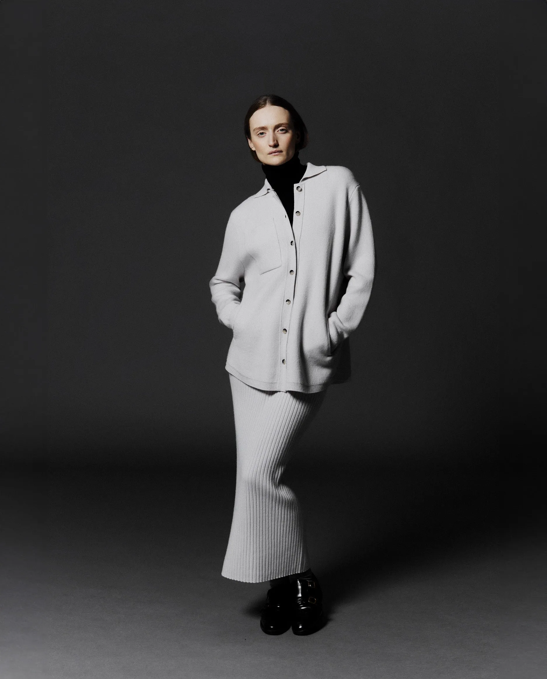 Hemd aus Cashmere-Mischung in Grau