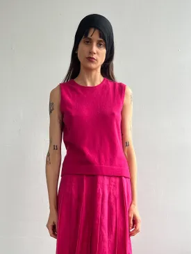 Hot Pink Sleeveless Cashmere (S)