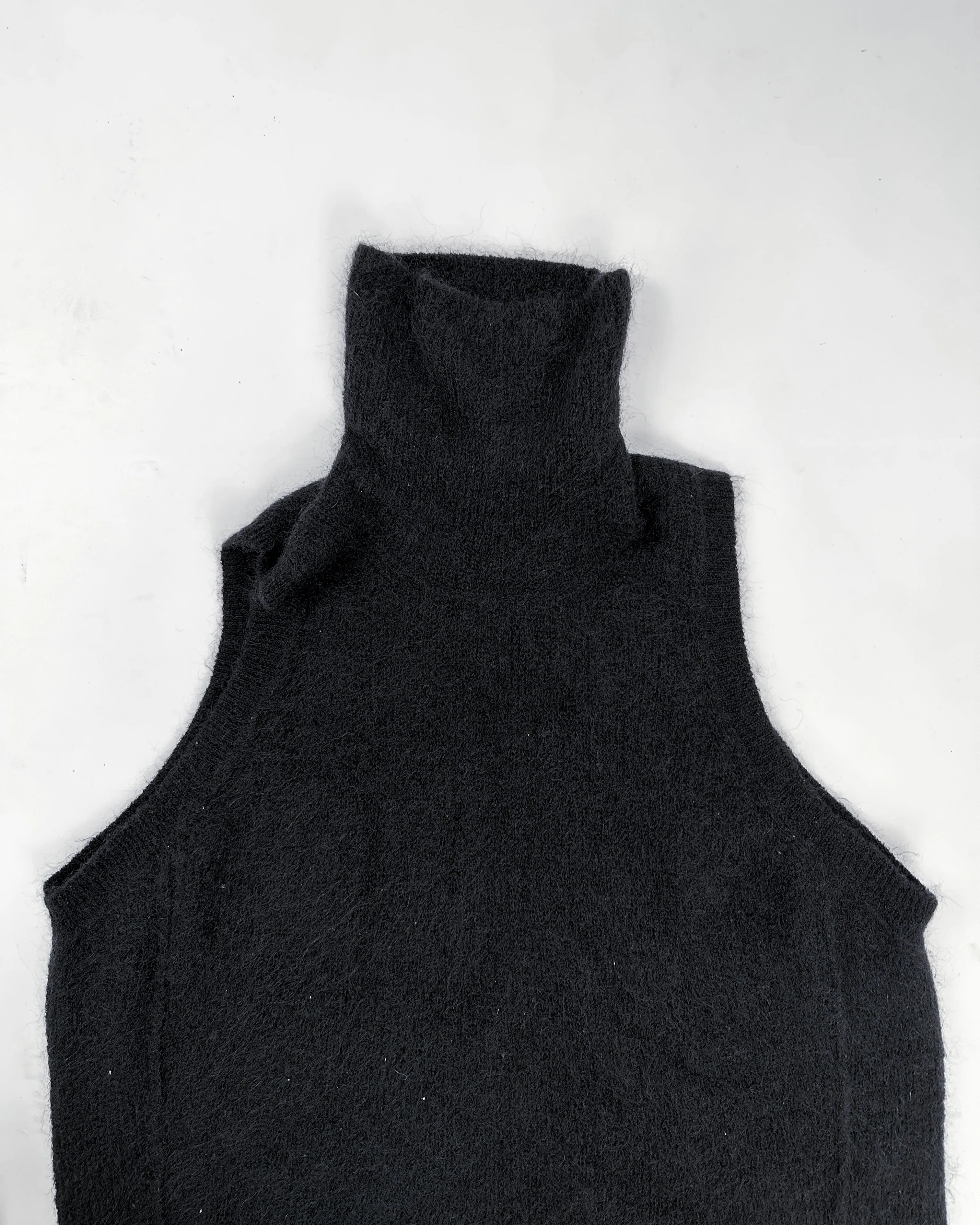 Isabel Benenato Mohair Black Long Neck Vest 2021