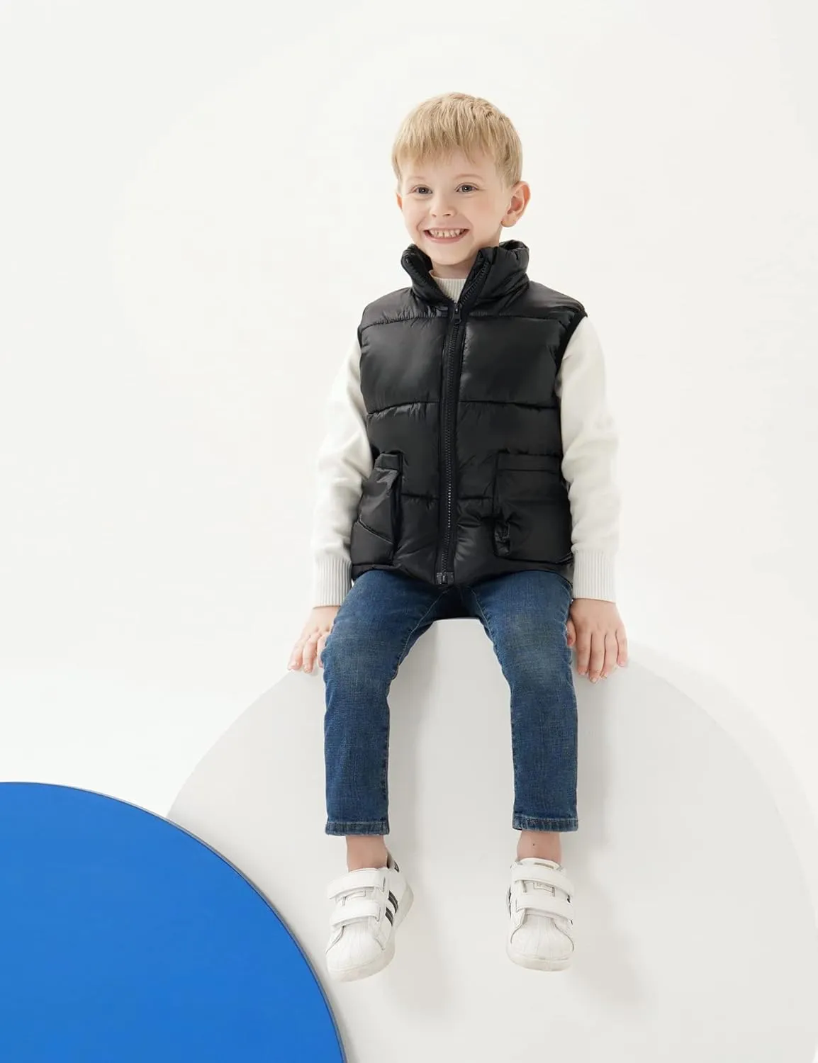 Kids Puffer Vest Lightweight Waterproof Sleeveless Zip Up Outwear for Boys Girls