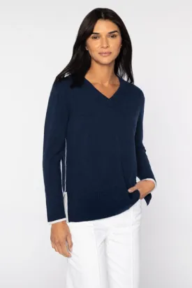Kinross Cashmere Easy Hi Low Tipped Vee