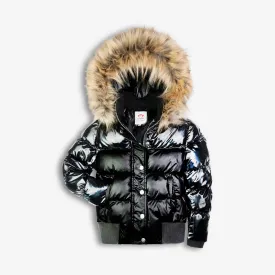 Stylish Kyla Black Mix Puffer Coat for Women - Warm, Lightweight, and Versatile Outerwear