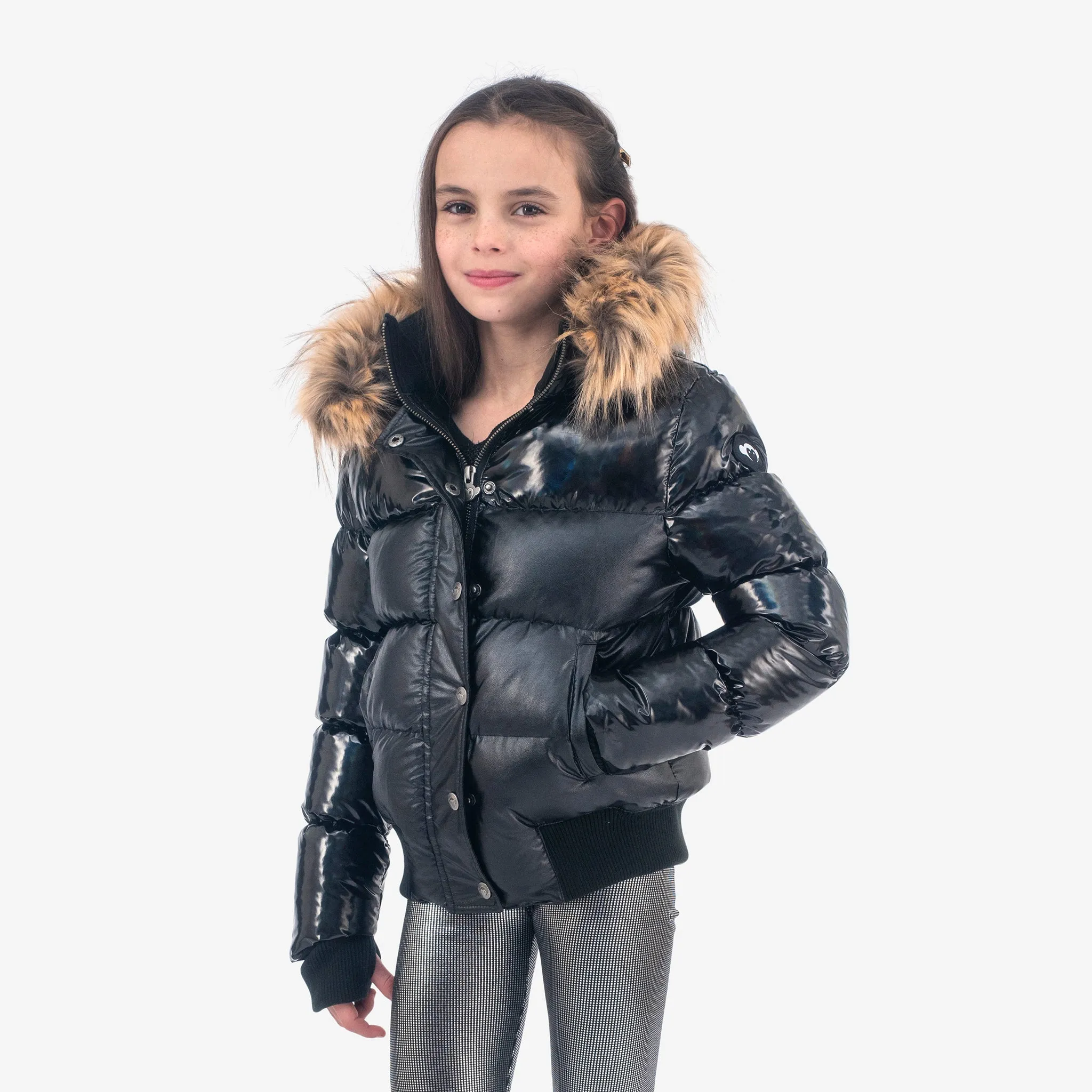 Stylish Kyla Black Mix Puffer Coat for Women - Warm, Lightweight, and Versatile Outerwear