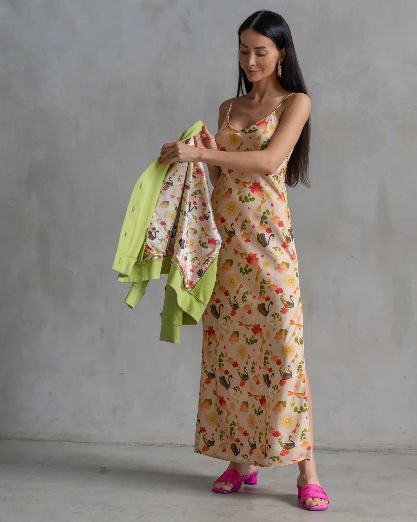 Lennon Zipslip™️ All Over Swan Dress
