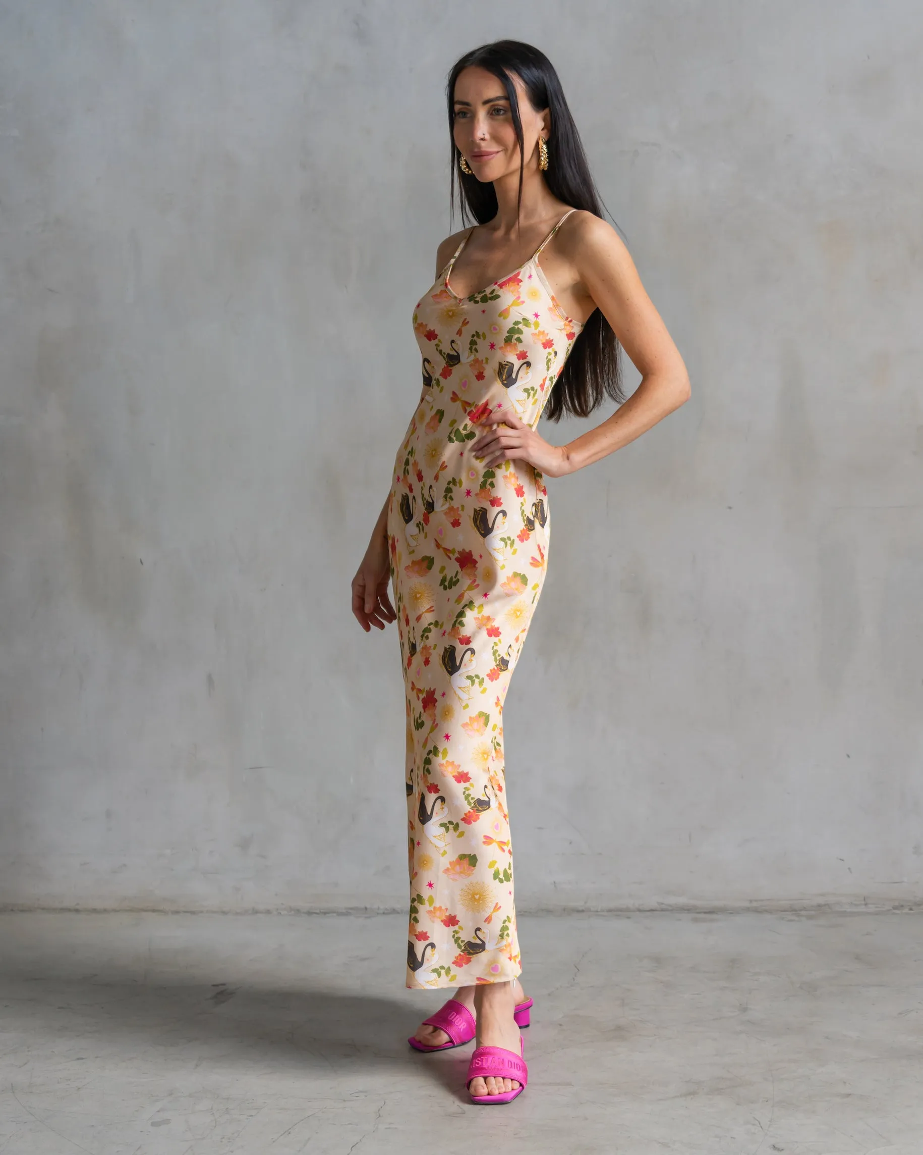 Lennon Zipslip™️ All Over Swan Dress