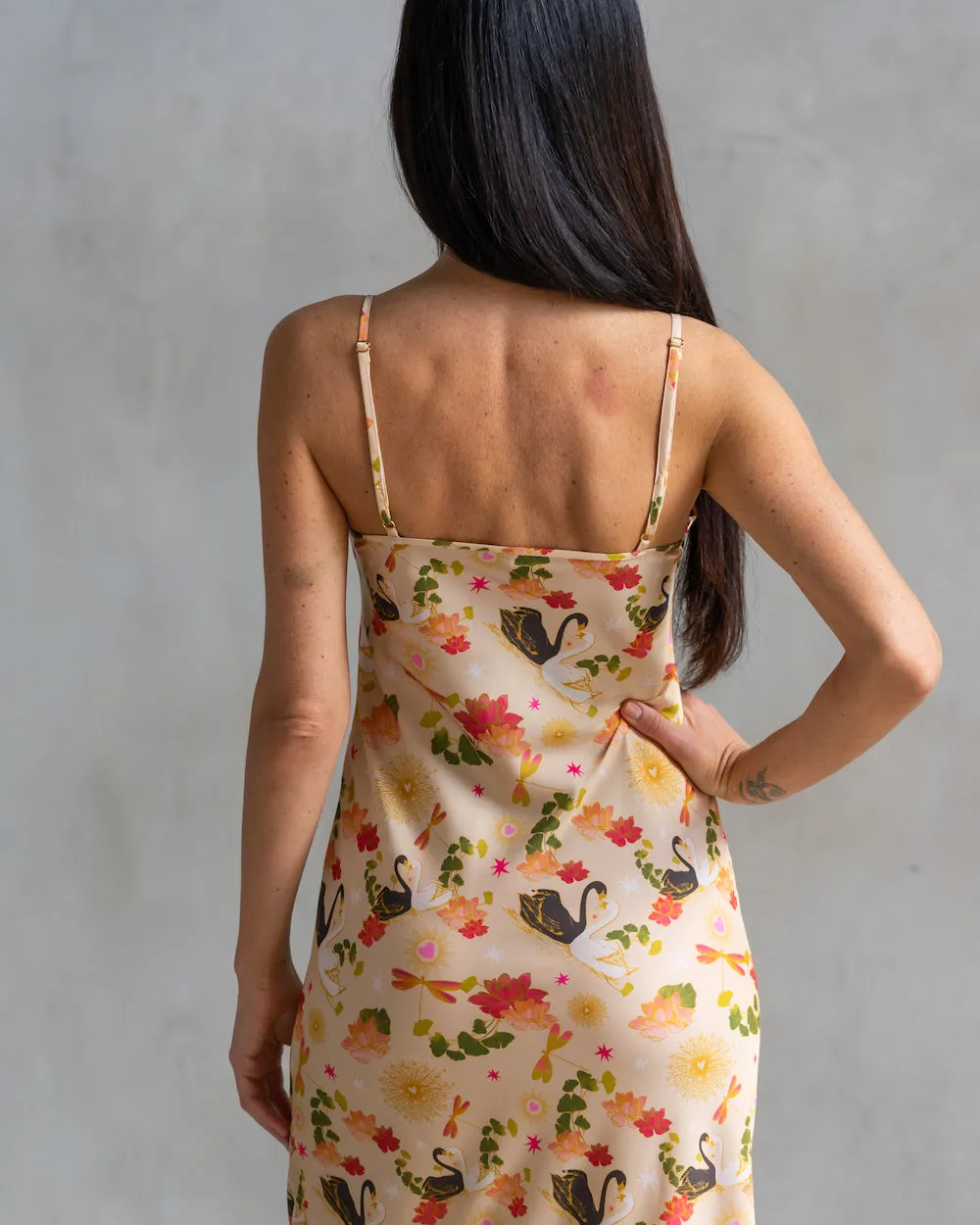 Lennon Zipslip™️ All Over Swan Dress