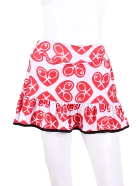 Limited Ruffle Skirt N/E/S/W Red Hearts