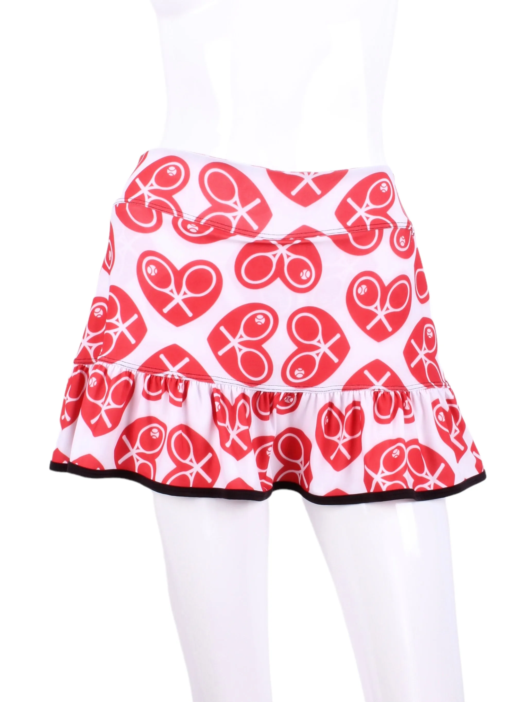 Limited Ruffle Skirt N/E/S/W Red Hearts