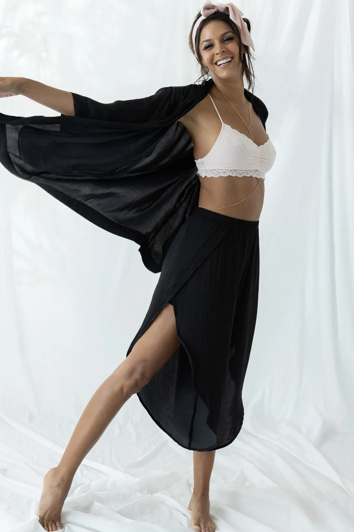 Lola Cropped Satin Pants