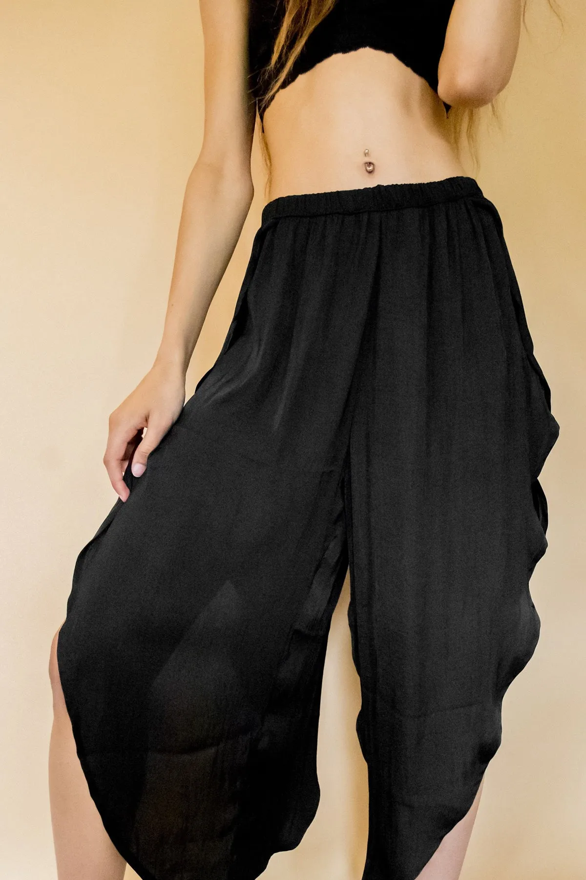 Lola Cropped Satin Pants