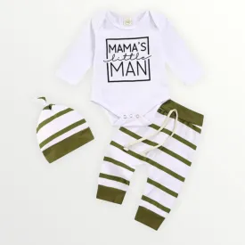 Mama’s Little Man - Striped Pants & Beanie
