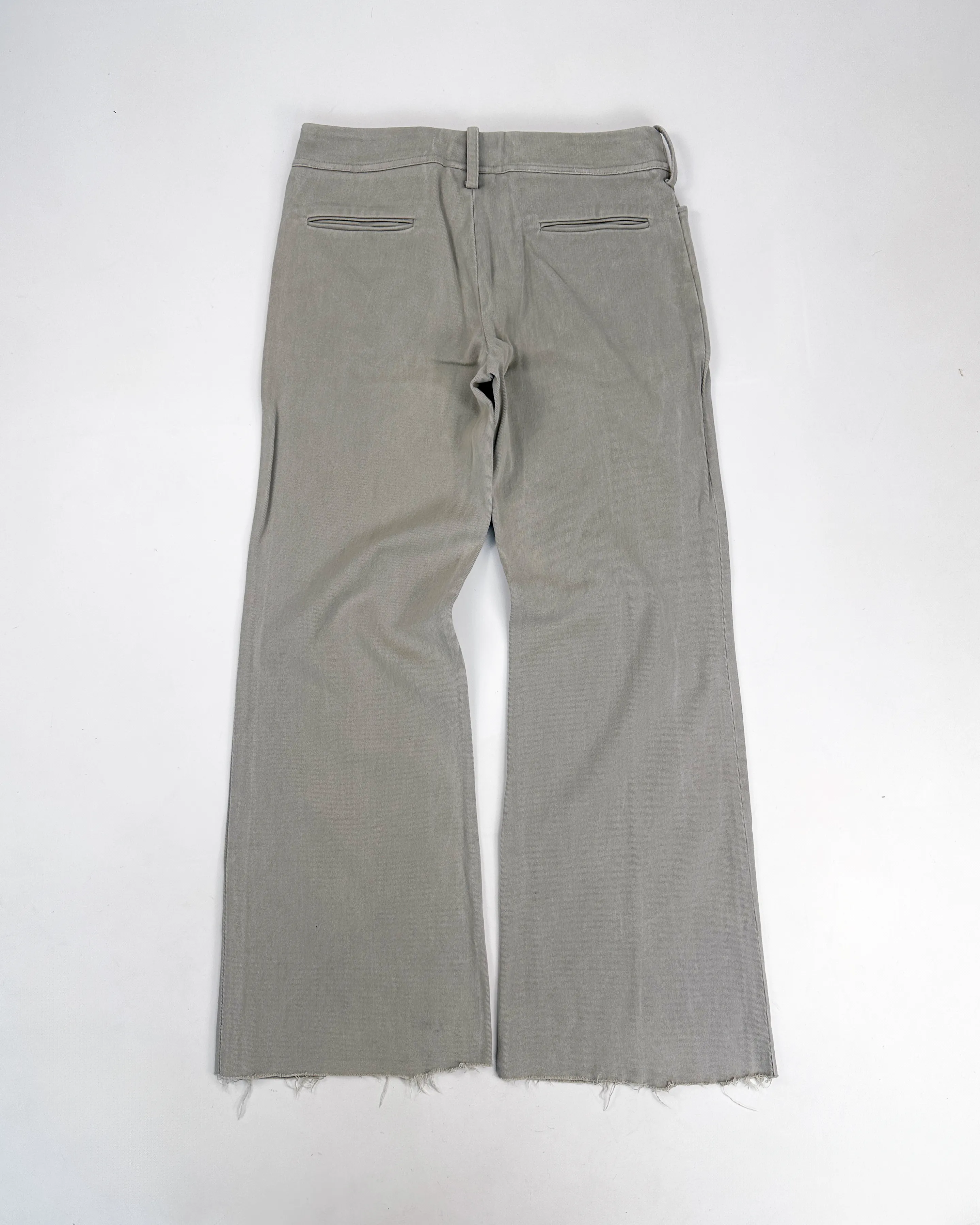 Marni Grey Flare Distressed Cotton Pants 1990's