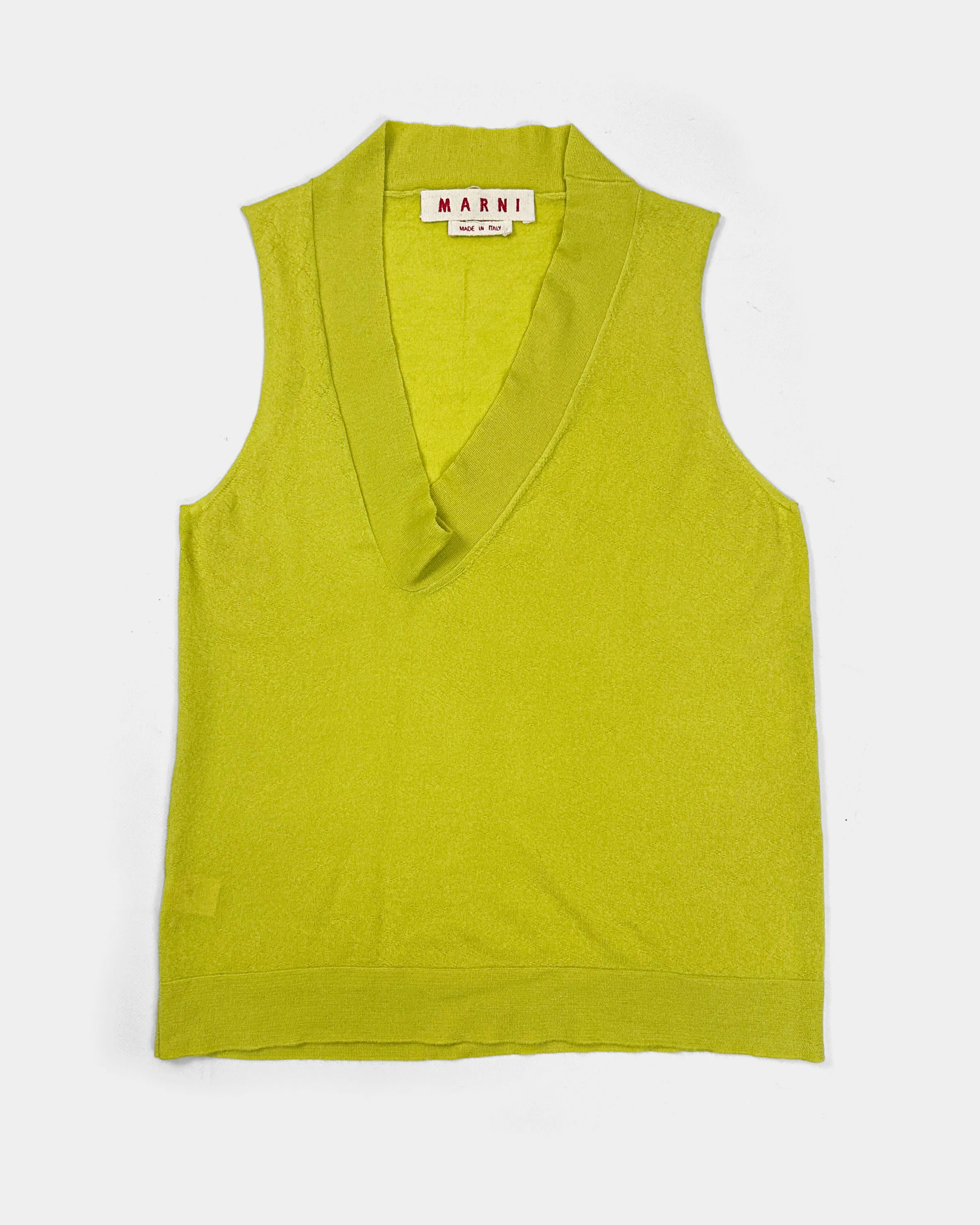Marni Lime Green Cachemire Vest 2000's