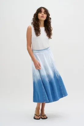 My Essential Wardrobe Malo Skirt in Blue Dip Dye