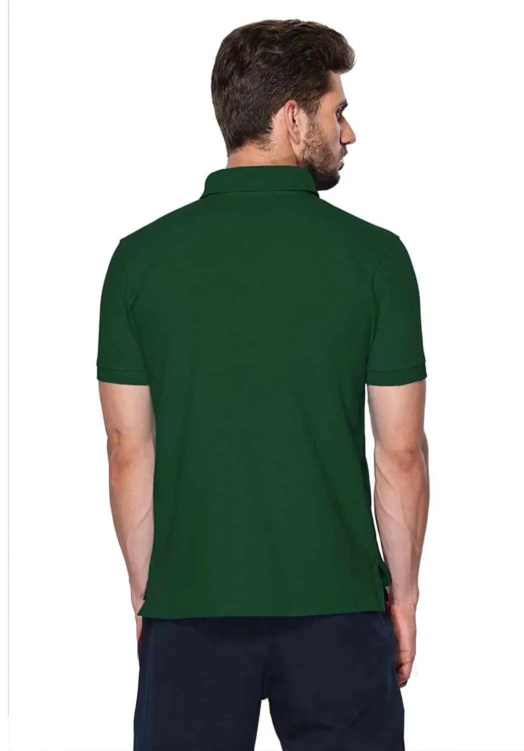 ONN Men's Cotton Polo T-Shirt (Pack of 2) in Solid Bottle Green-Grey Melange colours