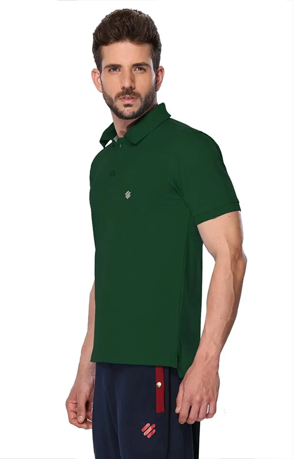 ONN Men's Cotton Polo T-Shirt (Pack of 2) in Solid Bottle Green-Grey Melange colours