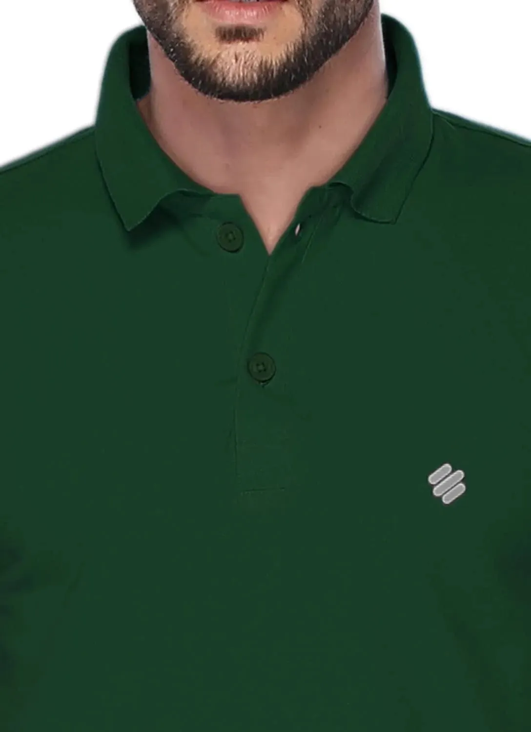 ONN Men's Cotton Polo T-Shirt (Pack of 2) in Solid Bottle Green-Grey Melange colours