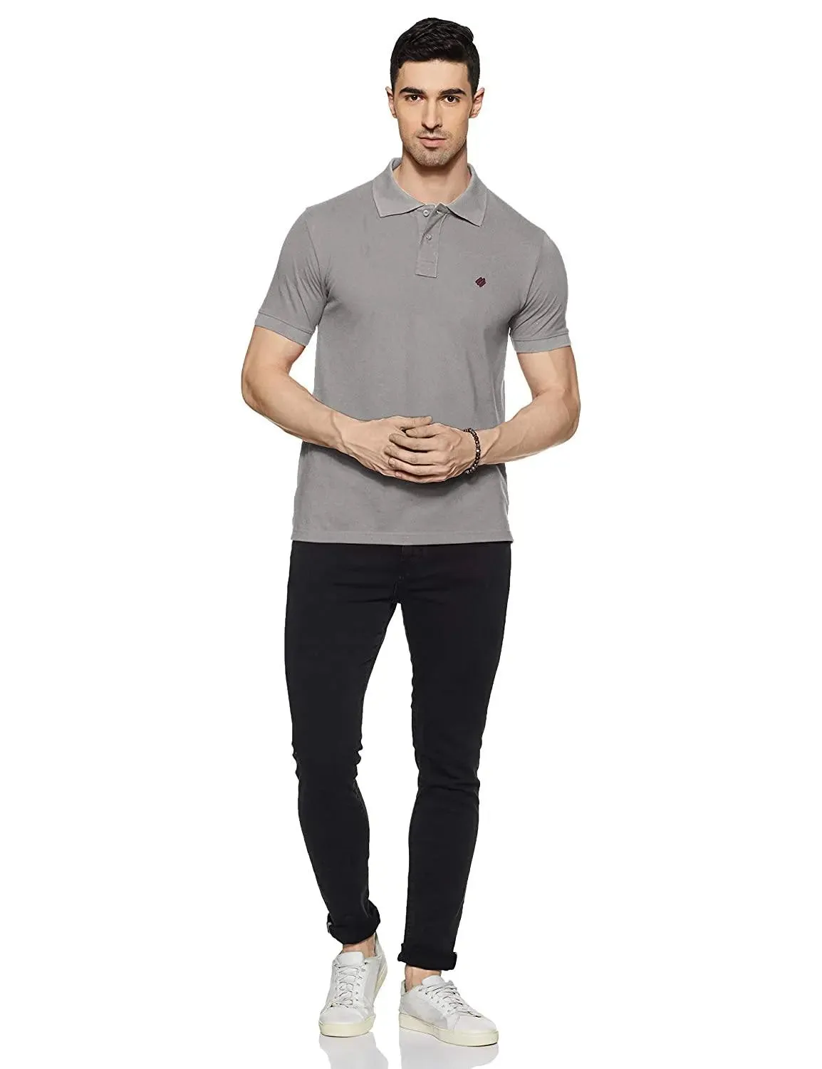 ONN Men's Cotton Polo T-Shirt (Pack of 2) in Solid Bottle Green-Grey Melange colours