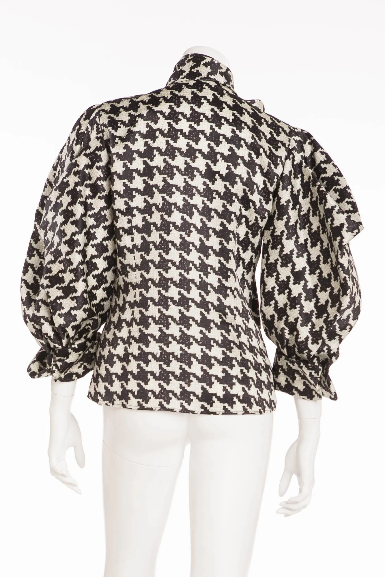 Original Alexander McQueen - Editorial Black & White Pattern Houndstooth Shirt Long Sleeve - IT 40