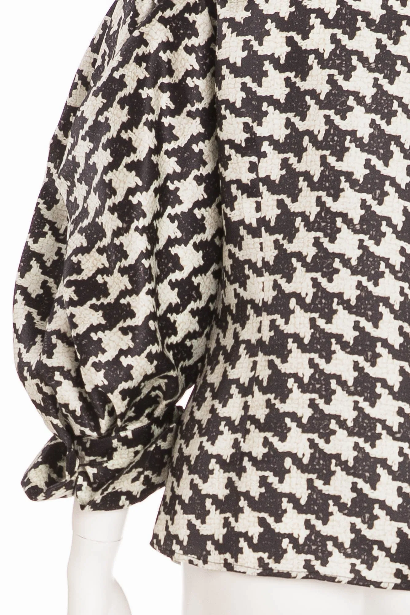 Original Alexander McQueen - Editorial Black & White Pattern Houndstooth Shirt Long Sleeve - IT 40