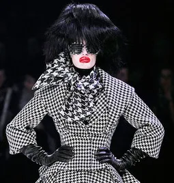 Original Alexander McQueen - Editorial Black & White Pattern Houndstooth Shirt Long Sleeve - IT 40