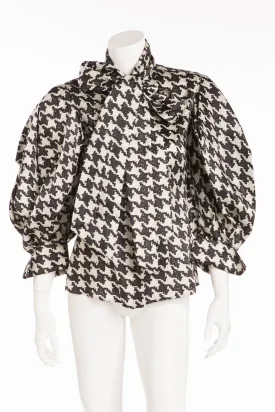 Original Alexander McQueen - Editorial Black & White Pattern Houndstooth Shirt Long Sleeve - IT 40
