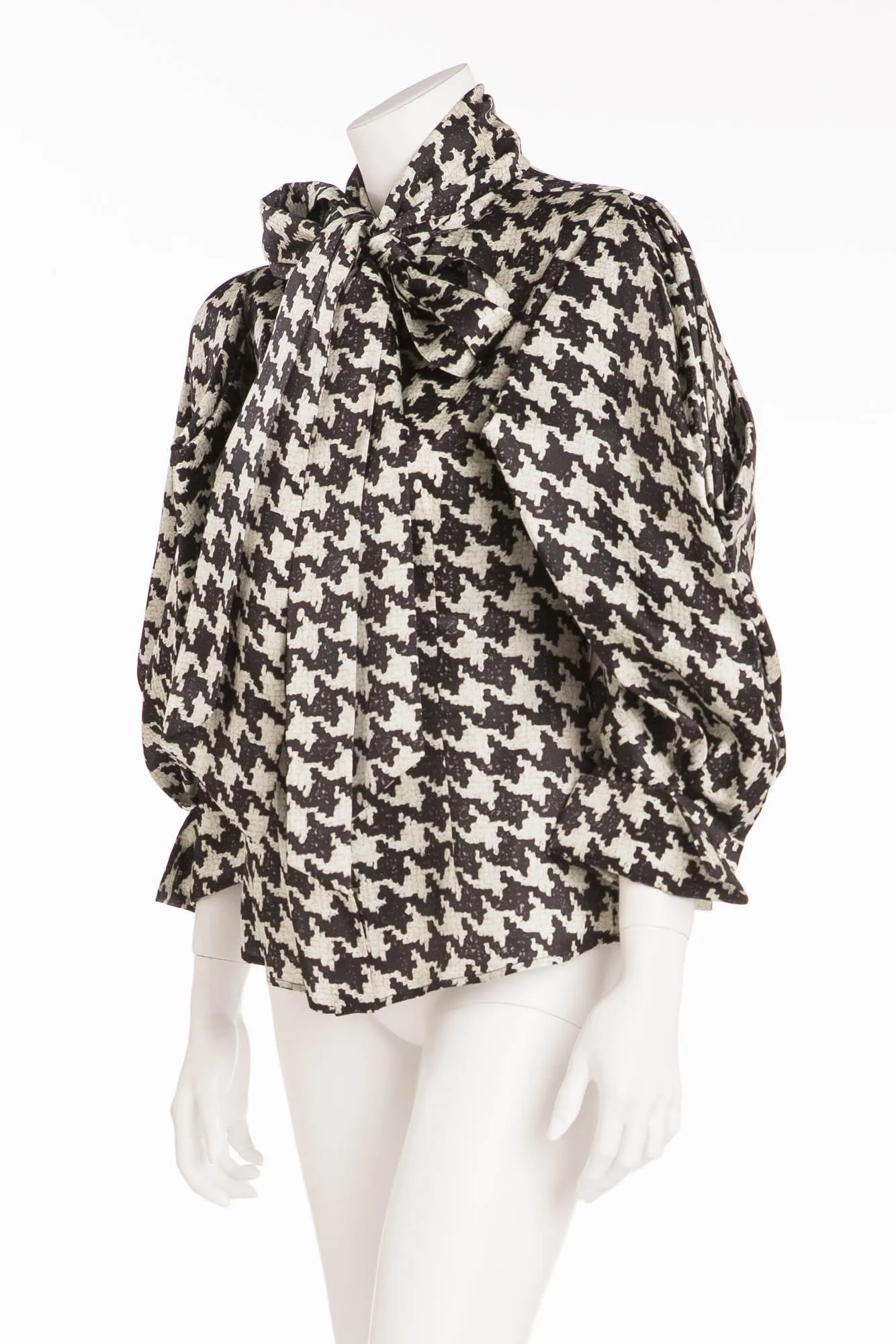 Original Alexander McQueen - Editorial Black & White Pattern Houndstooth Shirt Long Sleeve - IT 40