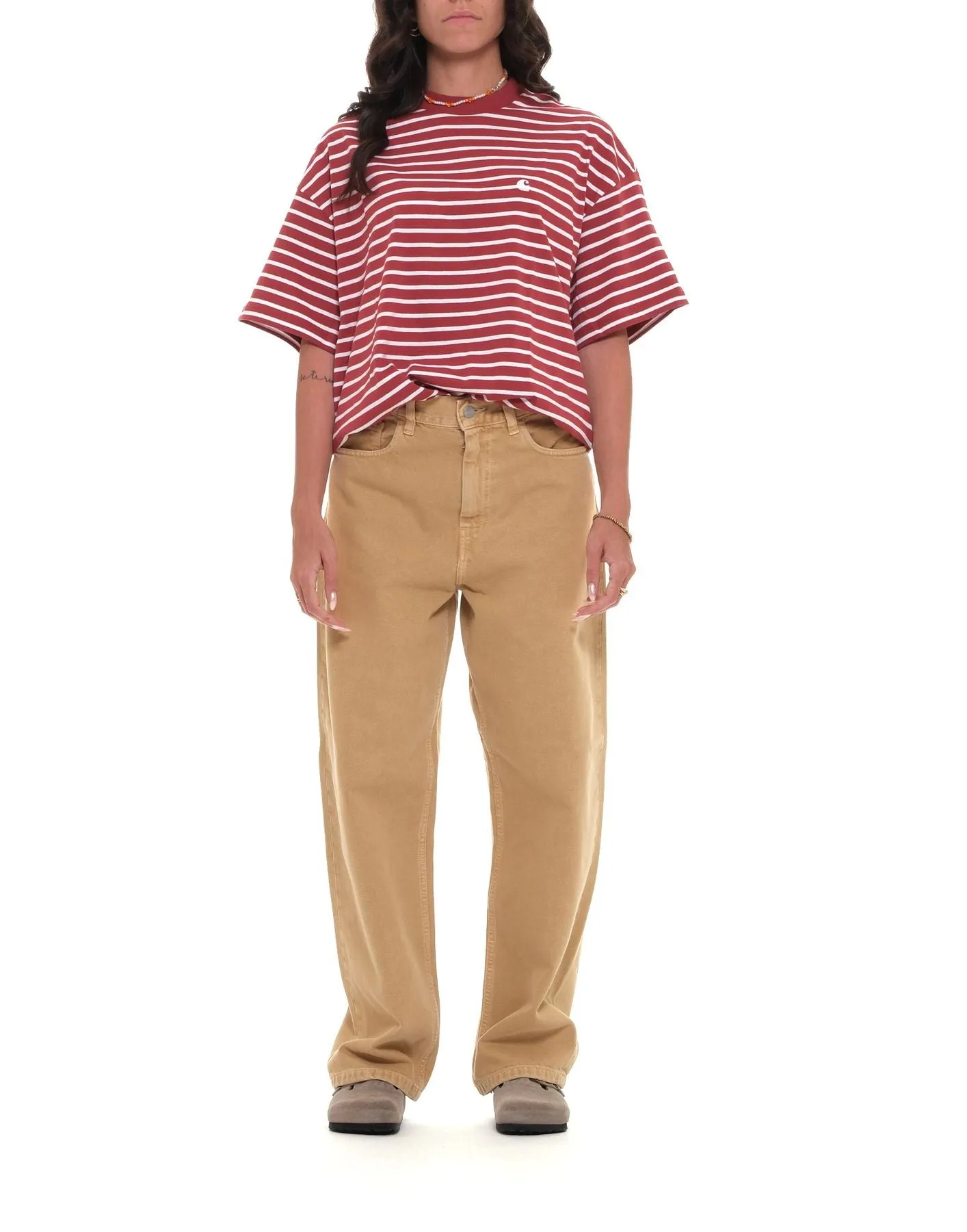 Pants woman I033746 1YH4J BOURBON STONE DYED CARHARTT WIP