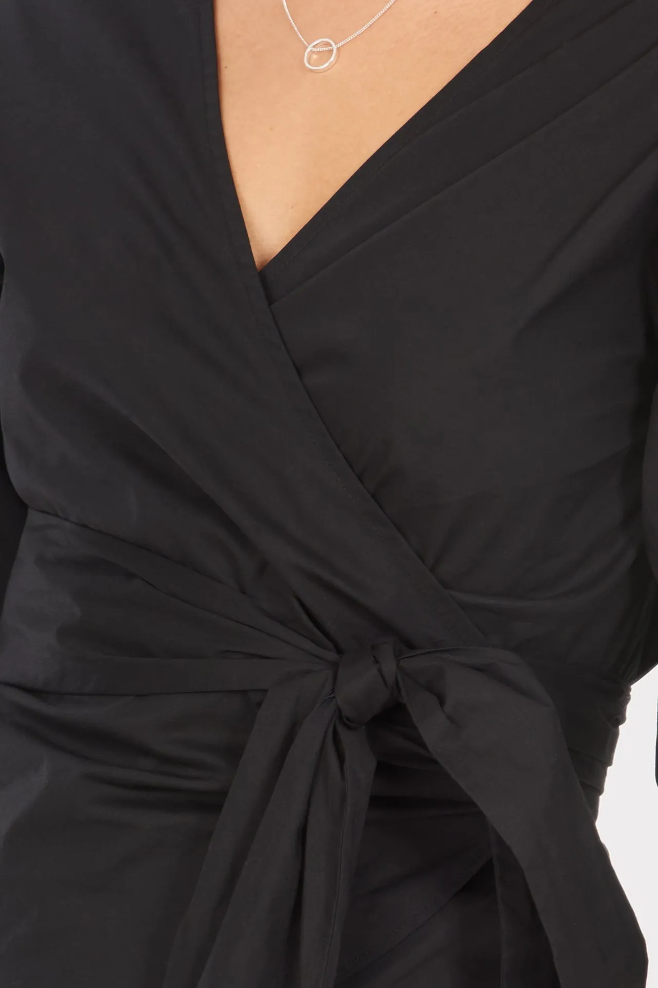 Paulina Poplin Wrap Top