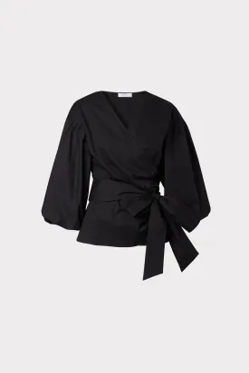 Paulina Poplin Wrap Top