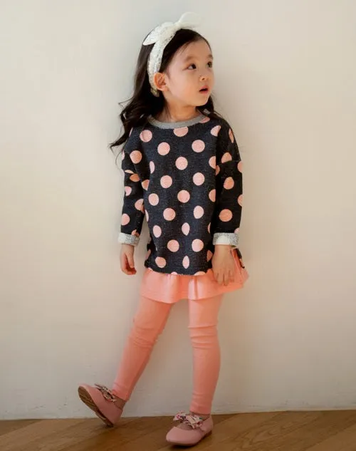 Pink Polka Dot Crew Neck Sweater
