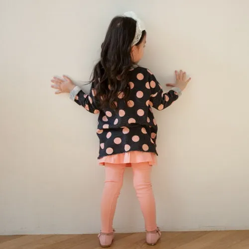 Pink Polka Dot Crew Neck Sweater