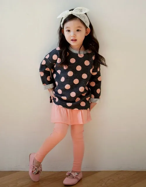 Pink Polka Dot Crew Neck Sweater