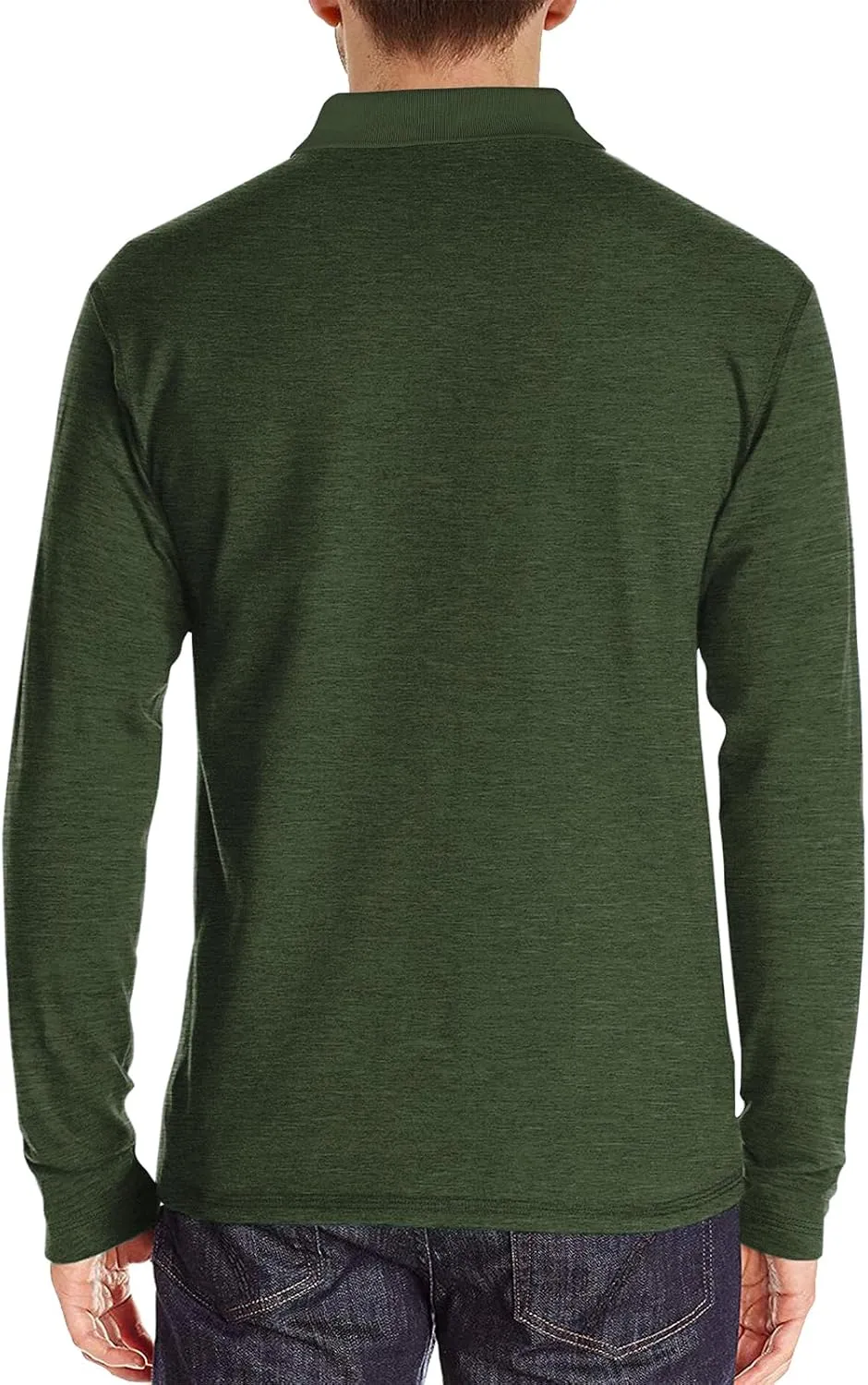 PrettyGuide Men's Long Sleeve Polo Shirts Lightweight Casual Button Polo T Shirt Basic Golf Shirt with Pocket