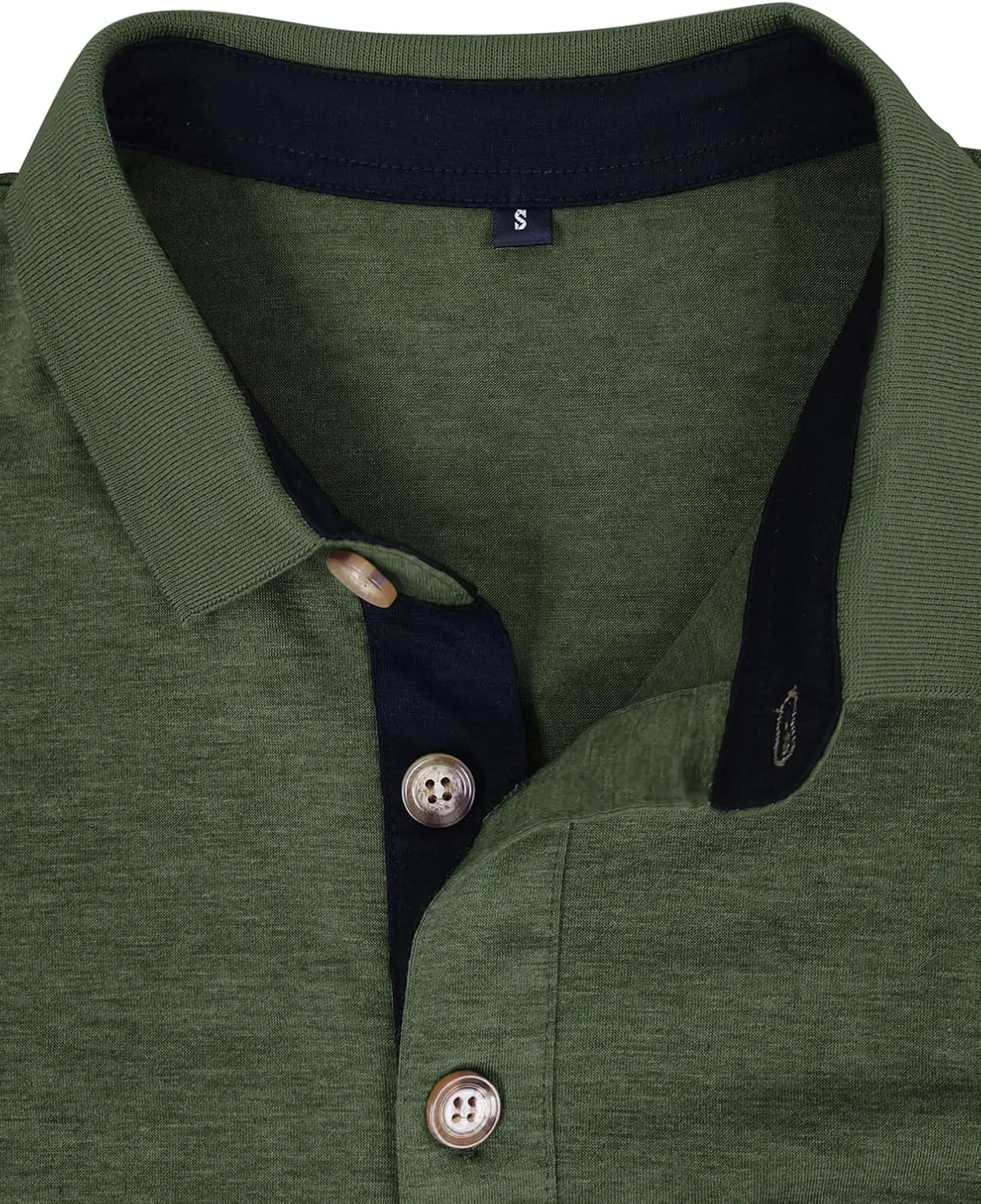 PrettyGuide Men's Long Sleeve Polo Shirts Lightweight Casual Button Polo T Shirt Basic Golf Shirt with Pocket