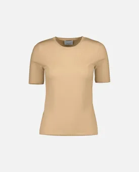 Pullover aus Cashmere in Beige - Taillierter Schnitt