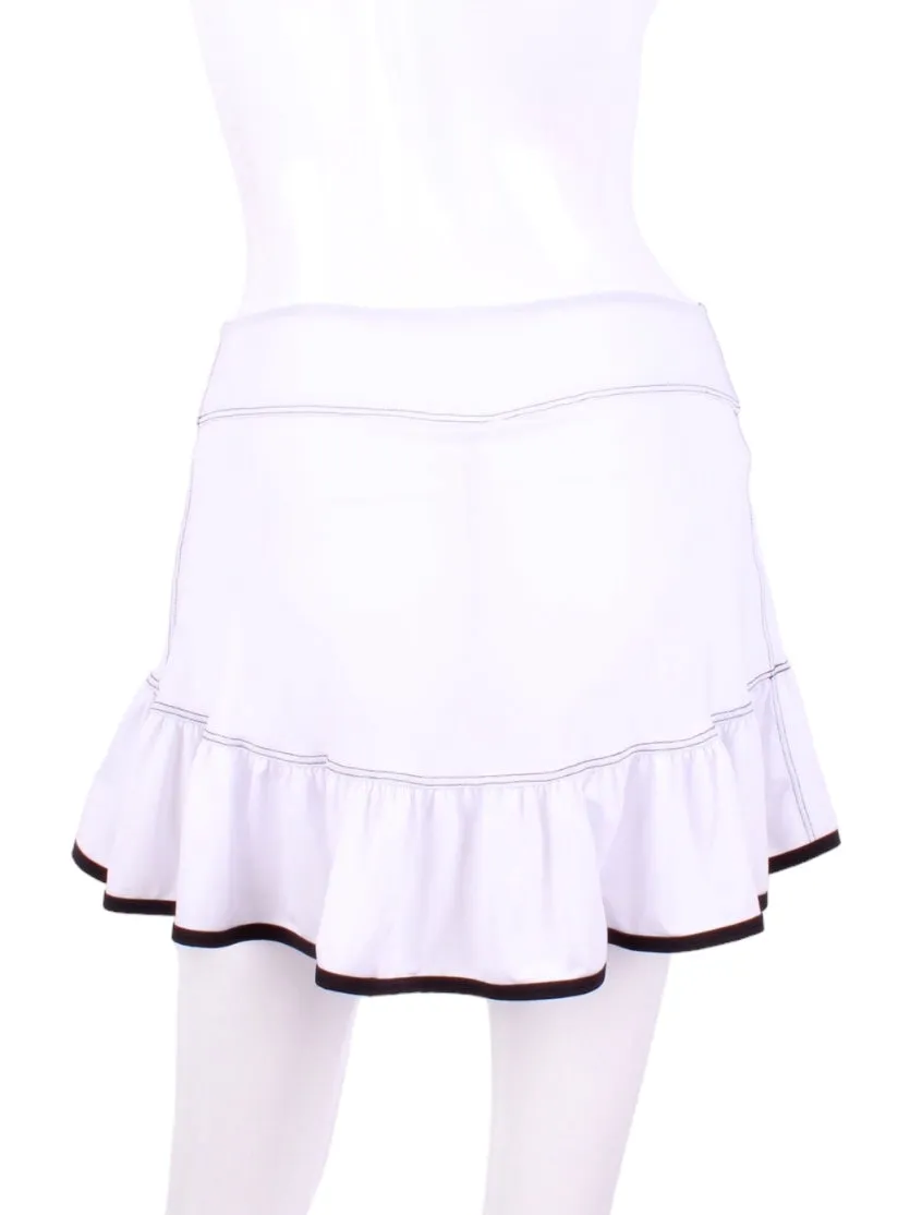 Ruffle Skirt White With Black Trim